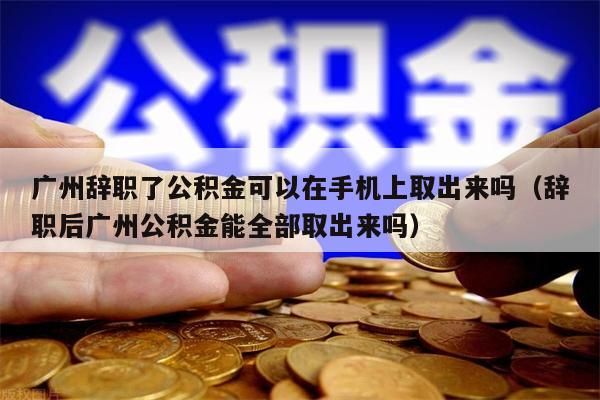 南昌辞职了公积金可以在手机上取出来吗（辞职后南昌公积金能全部取出来吗）